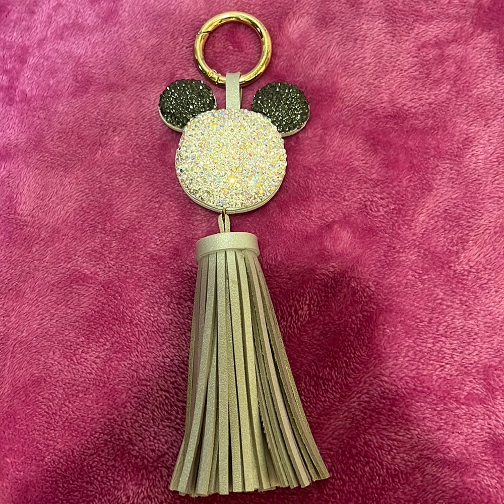 Crystal tassel keychain - Mickey head shaped